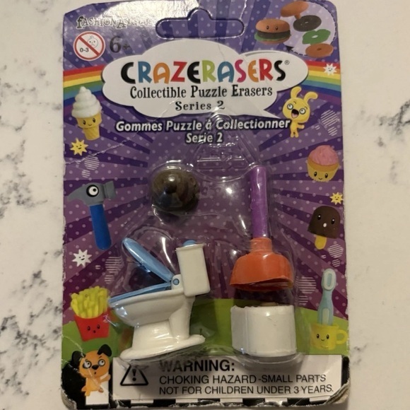 crazerasers Other - Crazerasers Funny Puzzle Erasers Series 2 Poop Plunger Toilet paper Toilet NEW